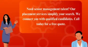 Placement services for senior management staff for employers